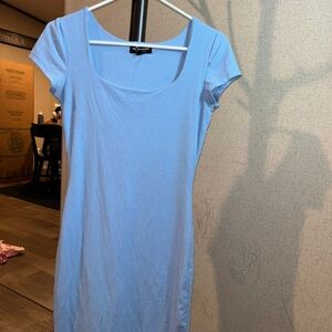 See You Monday Sky Blue Ribbed Top